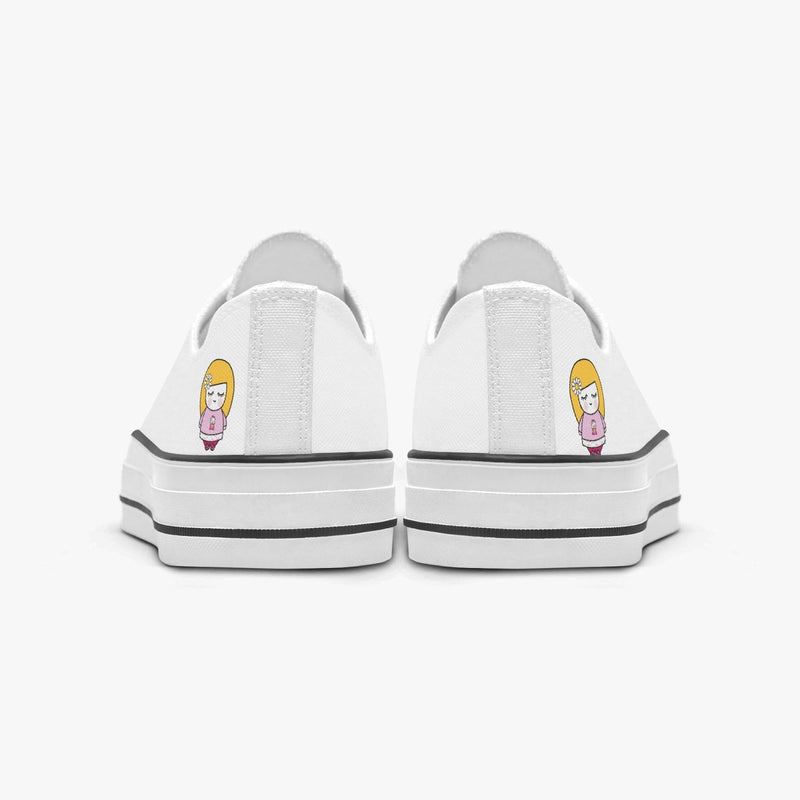 Sue Sue Sweet Low Canvas Shoes-White sole