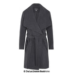 De La Creme Womens Wool Blend Large Lapel Duster Coat