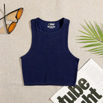 14 Colors Crop Top Women Solid Basic T-shirts Vest Seamless Streetwear