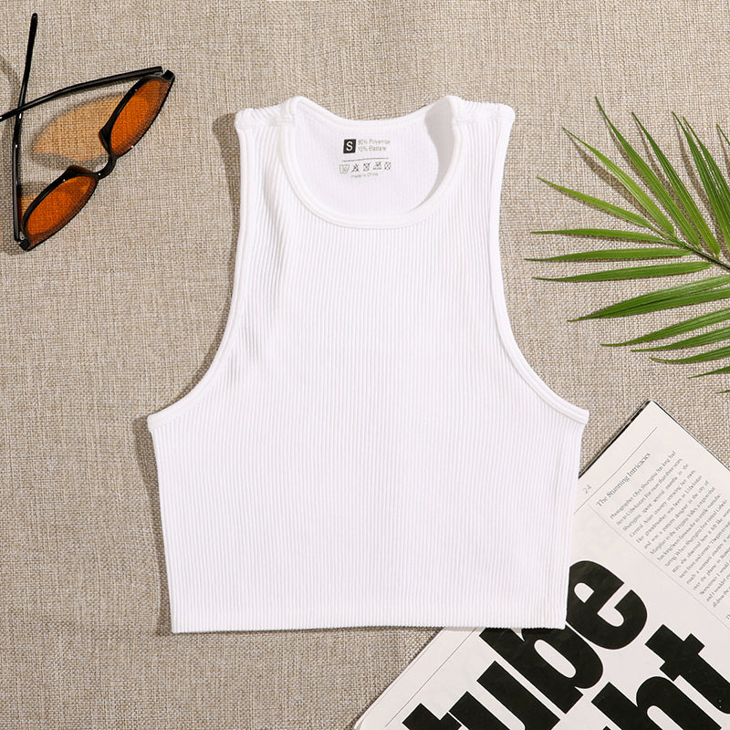 14 Colors Crop Top Women Solid Basic T-shirts Vest Seamless Streetwear