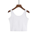 Candy Colour Crop Tops Sleeveless Short Cotton