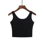 Candy Colour Crop Tops Sleeveless Short Cotton