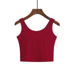 Candy Colour Crop Tops Sleeveless Short Cotton