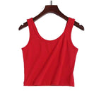 Candy Colour Crop Tops Sleeveless Short Cotton