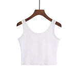 Candy Colour Crop Tops Sleeveless Short Cotton