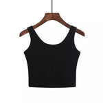Candy Colour Crop Tops Sleeveless Short Cotton