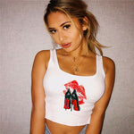 Tank Tops Women Friends Print Summer Slim Render Short Top