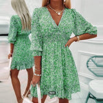 Summer V Neck Half Sleeve A Line