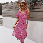 Casual Short Sleeve Midi Dresses