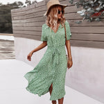 Casual Short Sleeve Midi Dresses
