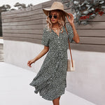 Casual Short Sleeve Midi Dresses
