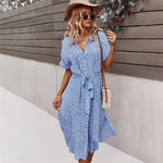 Casual Short Sleeve Midi Dresses