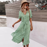 Casual Short Sleeve Midi Dresses