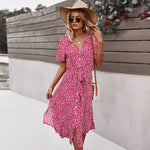 Casual Short Sleeve Midi Dresses