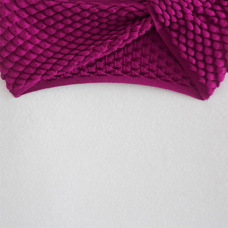 2022 Women's Fashion Cutout Cropped Asymmetric Knot Decorative Woven