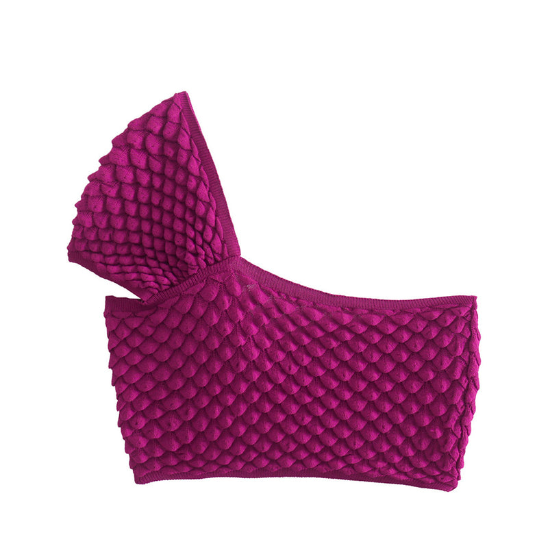 2022 Women's Fashion Cutout Cropped Asymmetric Knot Decorative Woven