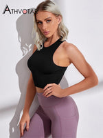ATHVOTAR 14 Colors Women Crop Top Seamless Casual Streetwear White Bra