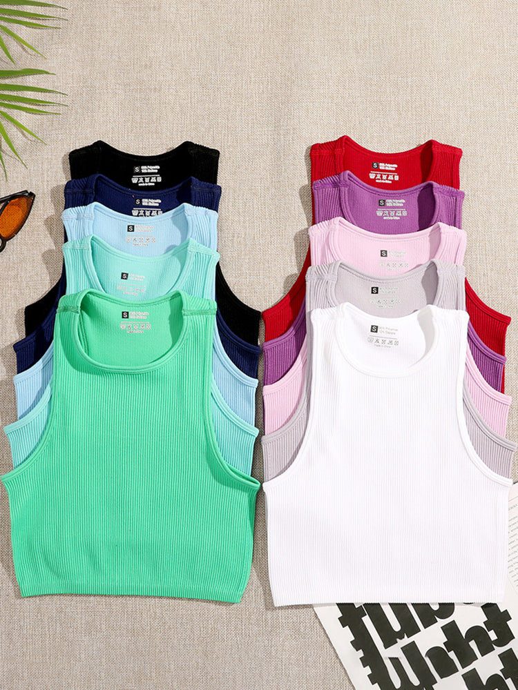 ATHVOTAR 14 Colors Women Crop Top Seamless Casual Streetwear White Bra