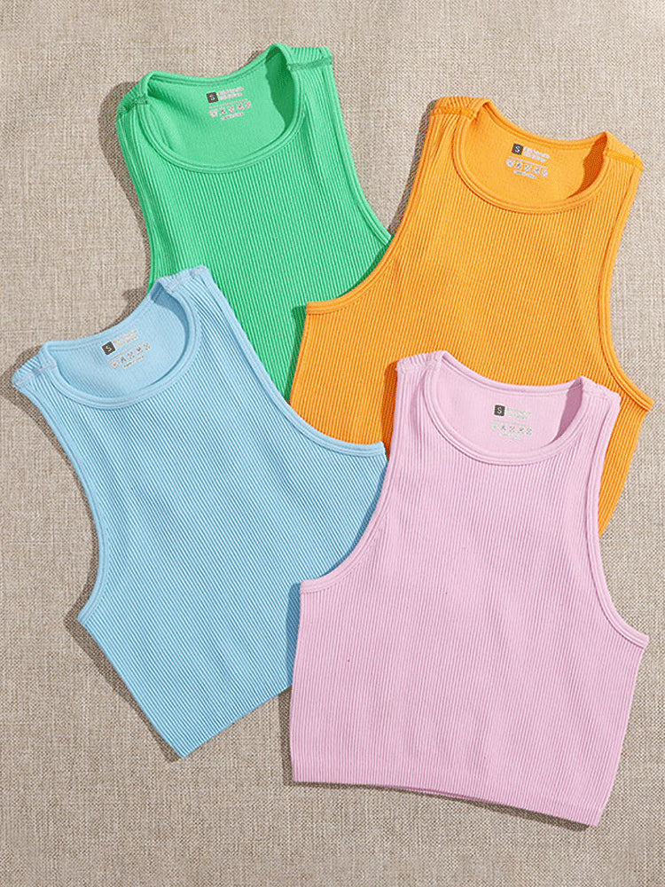 Chrleisure Women's Sports Top Gym Sports Crop Tops Vest Top Fitness