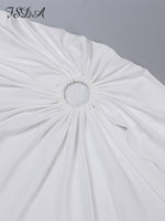 Midi Beach Dress White One Shoulder