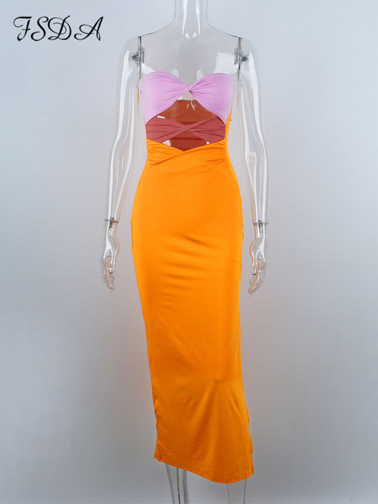 Y2k Strapless Bodycon Dress