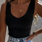 Hot Sale V Neck Camisole Women Summer Ice Silk Knitted Slim Fit Ladies