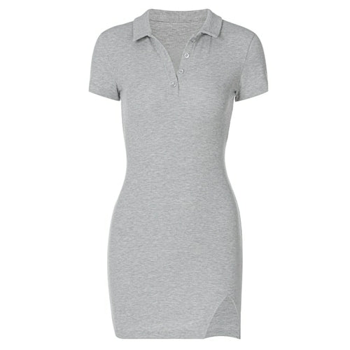 Short Sleeve Slit Sexy Mini Dress