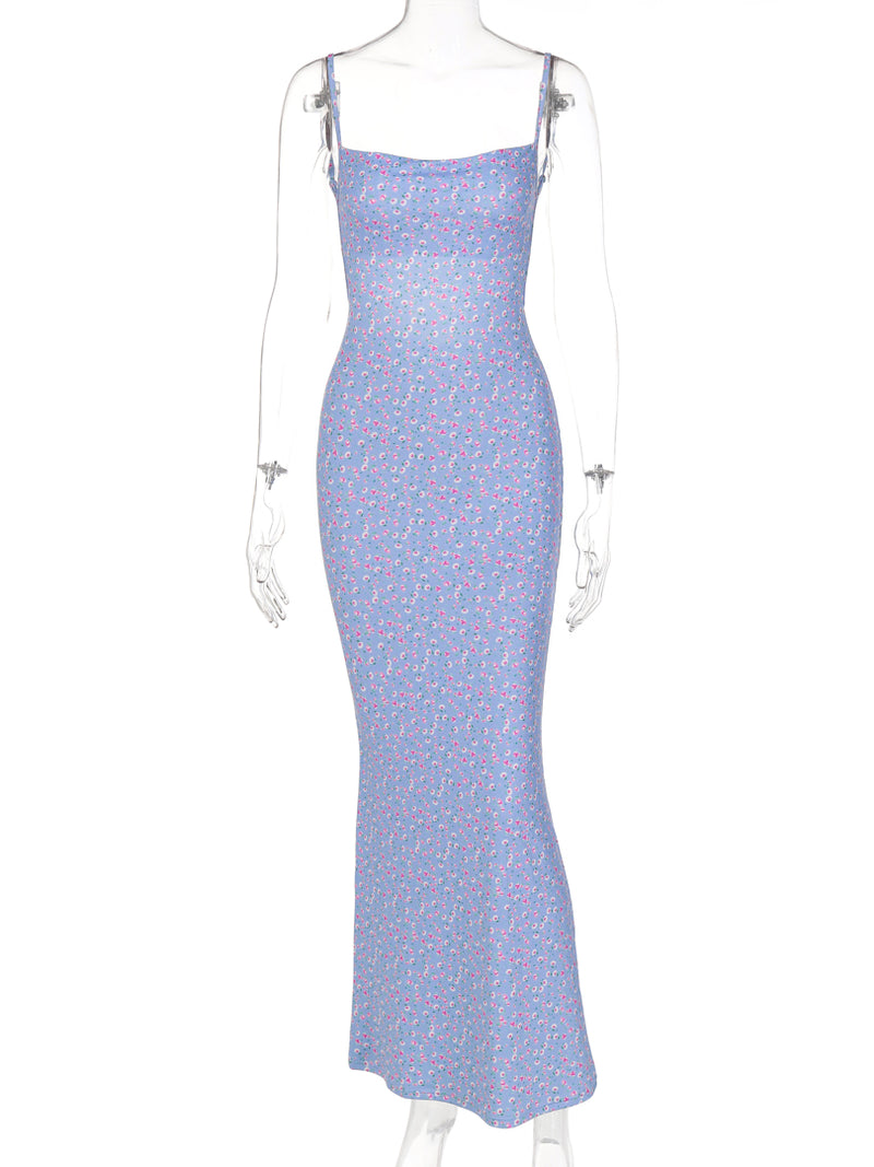 Flower Print Slip Sleeveless Dress