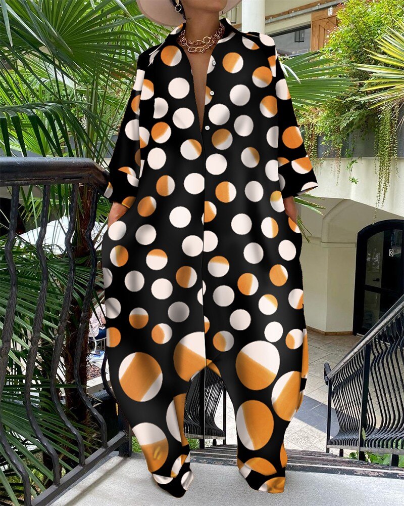 Letter Print Buttoned Pocket Design Casual Jumpsuit