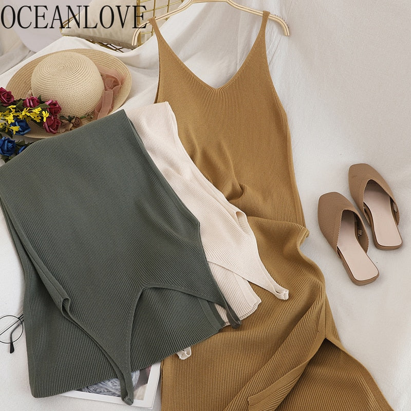 OCEANLOVE V Neck Dresses Casual