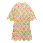 Women's Openwork Diamond Pattern Crochet