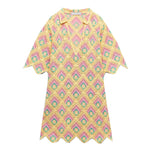 Women's Openwork Diamond Pattern Crochet