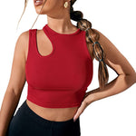 Rib Knit Women's Tank Top Summer Casual Basic Skinny Vest Cut Out