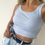 Ruched Sleeveless Tank Top