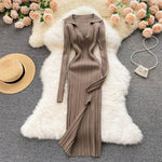 Korean Knitted Dress Long Sleeve