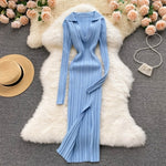 Korean Knitted Dress Long Sleeve