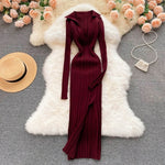 Korean Knitted Dress Long Sleeve