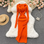 Korean Knitted Dress Long Sleeve