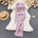 Korean Knitted Dress Long Sleeve