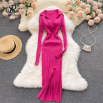 Korean Knitted Dress Long Sleeve