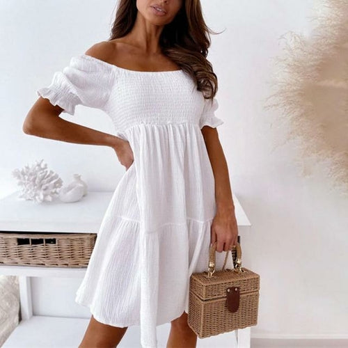 Slash Neck Dress
