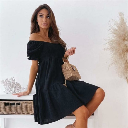 Slash Neck Dress