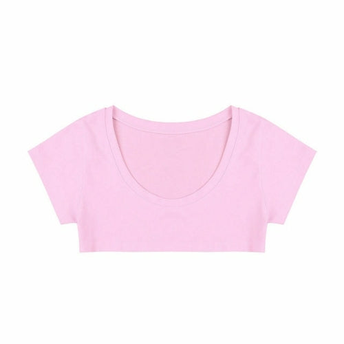 Sexy Summer Women Party Tank Tops Cropped Short Sleeve Cotton Crop