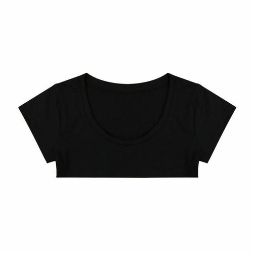 Sexy Summer Women Party Tank Tops Cropped Short Sleeve Cotton Crop