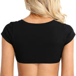 Sexy Summer Women Party Tank Tops Cropped Short Sleeve Cotton Crop