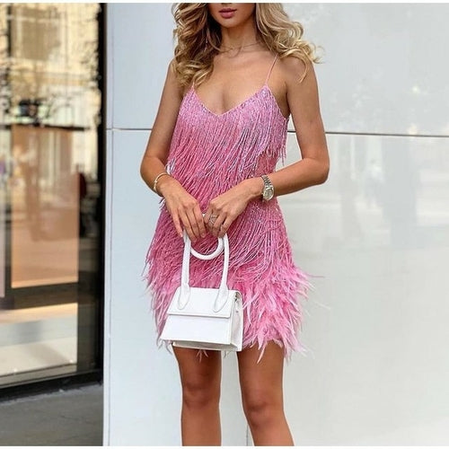 Sexy Women's Feather Stitching Dress