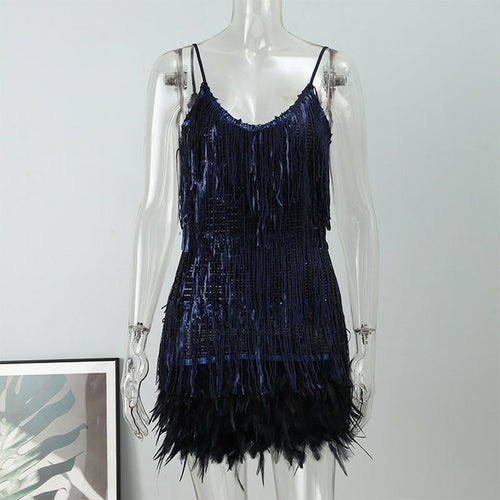 Sexy Women's Feather Stitching Dress