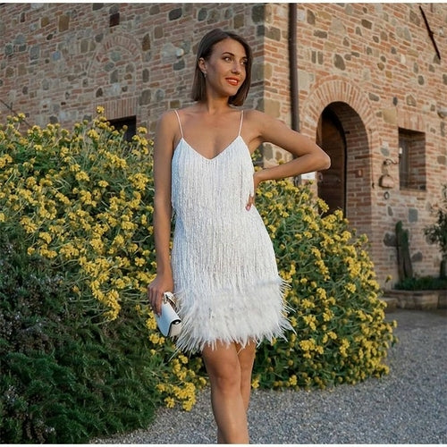 Sexy Women's Feather Stitching Dress