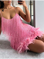 Sexy Women's Feather Stitching Dress