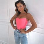 Sleeveless Off Shoulder Velvet Fashion Sexy Corset Crop Tops Vest